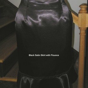 Black Satin Skirt with Flounce